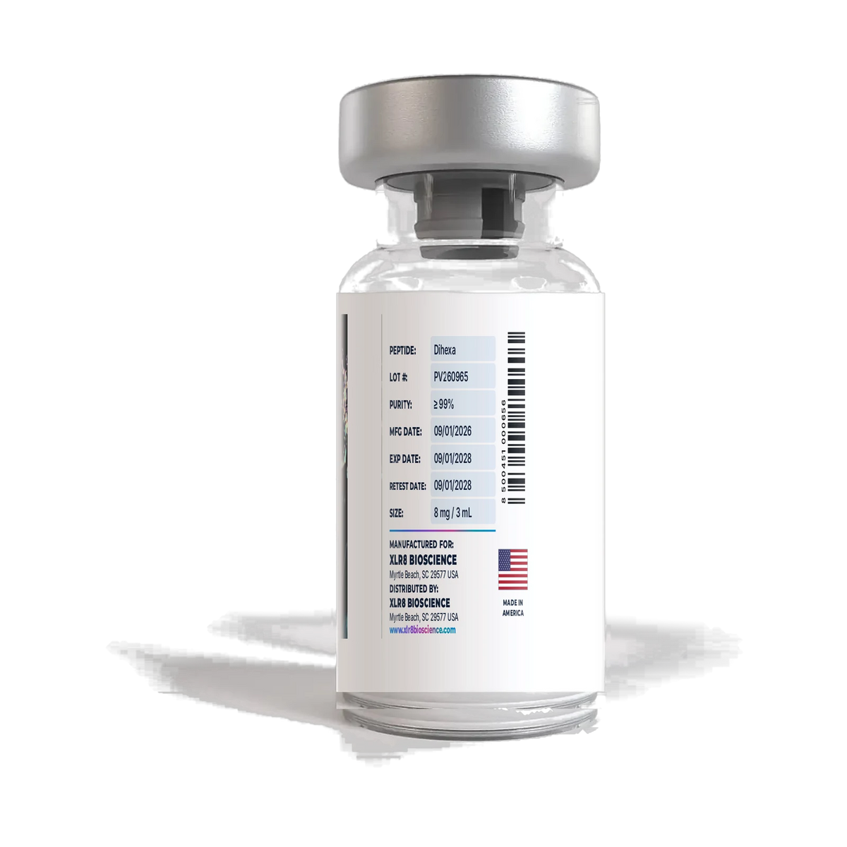 Dihexa vial, view 2